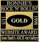 Ronnie's Rock 'N Rollin' Gold Award