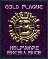 Internet Brothers Gold Plaque for Helpware Excellence