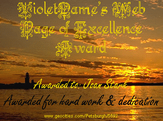 Violet Dame's Web Page of Excellence Award